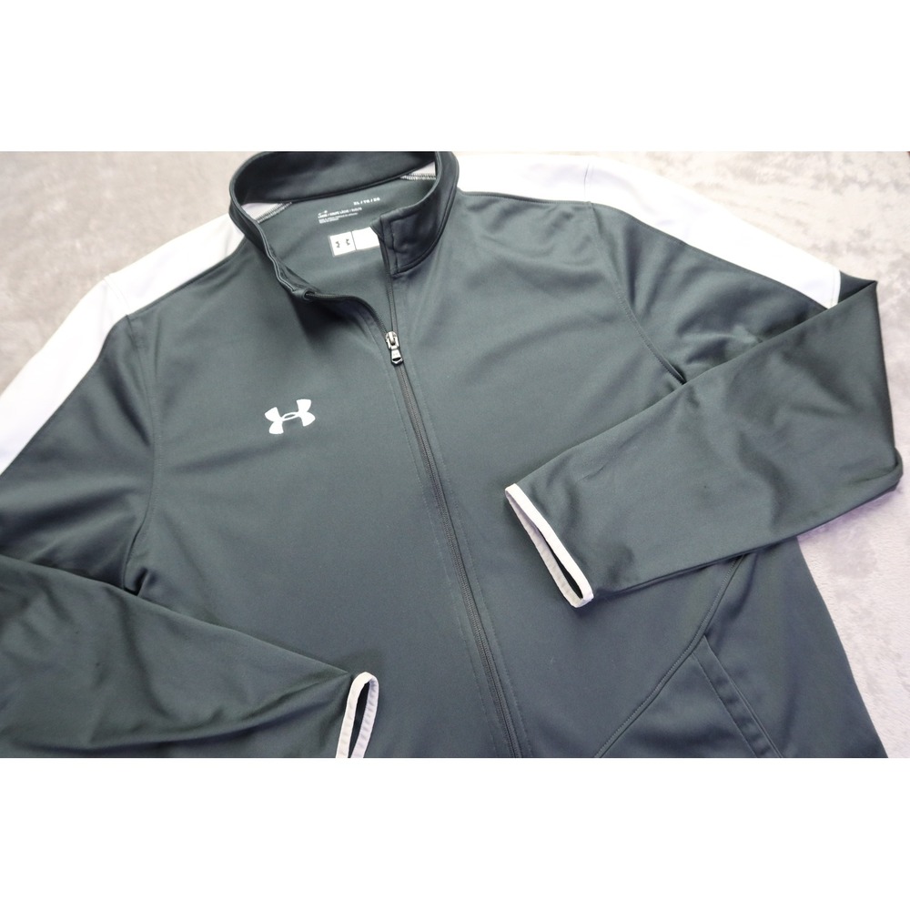 Under Armour Men's XL‎ Full Zip Track Jacket Gray Athletic Training Workout